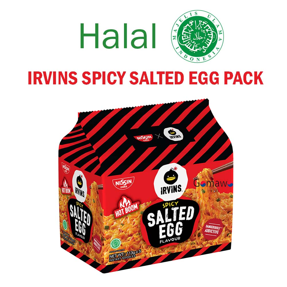 

MIE INSTAN NISSIN IRVINS SPICY SALTED EGG PACK HALAL MUI