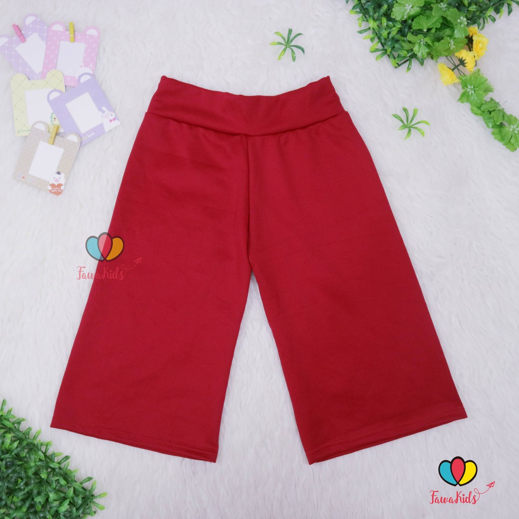 Kulot Pendek Wanita fit to M / Cullotes Pants Celana Polos Kulot Panjang 7per8 Bawahan Harian Adem