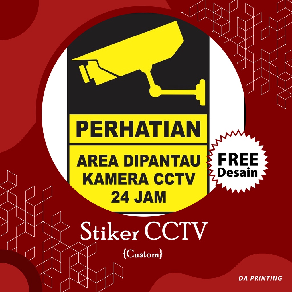 

[DA PRINTING] STIKER CCTV 15 Cm X 20 Cm Stiker CCTV/Stiker Vynil CCTV