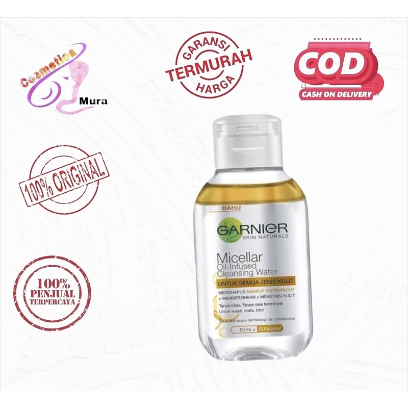 [ 50 ml / kecil ] garnier oil infused bipase micellar water - pembersih wajah garnier bipas oil control