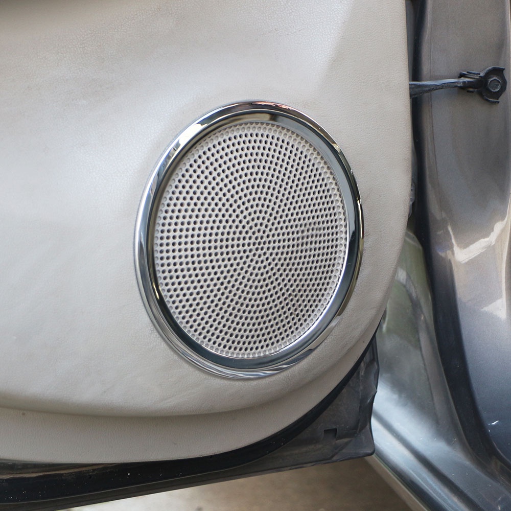 Stiker Trim Speaker Stereo Bahan ABS Chrome Untuk Nissan Sunny 2011-2016