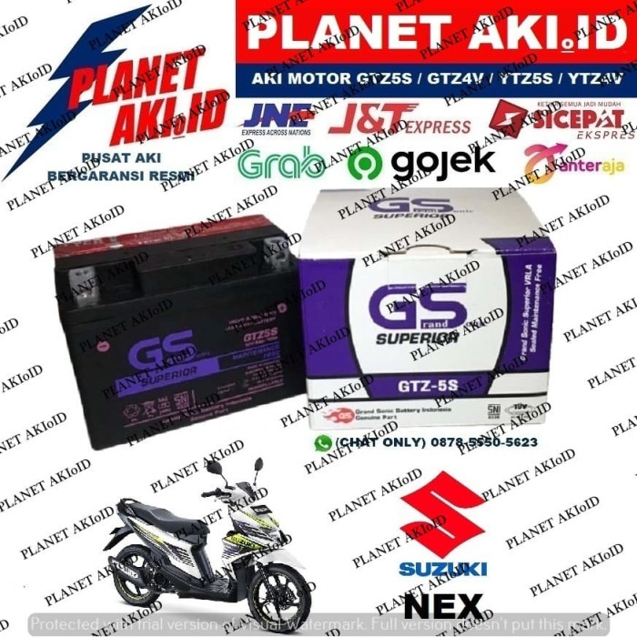 Aki Motor Suzuki Nex Gtz5S Gs Y Accu Kering Mf