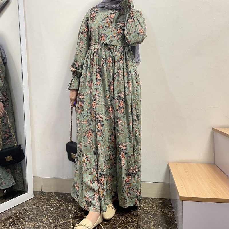 [SIZE STANDAR VOL 1] Floral dress maxi dress panjang gaun casual bunga wanita-Spring