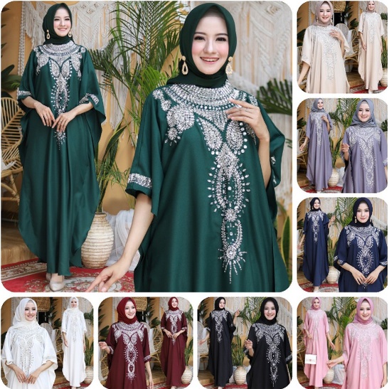 Baju Pesta Gamis Kaftan Jumbo Wanita Muslimah Adem Mewah Kondangan Viral Model Terbaru 2022 Gamis Ka