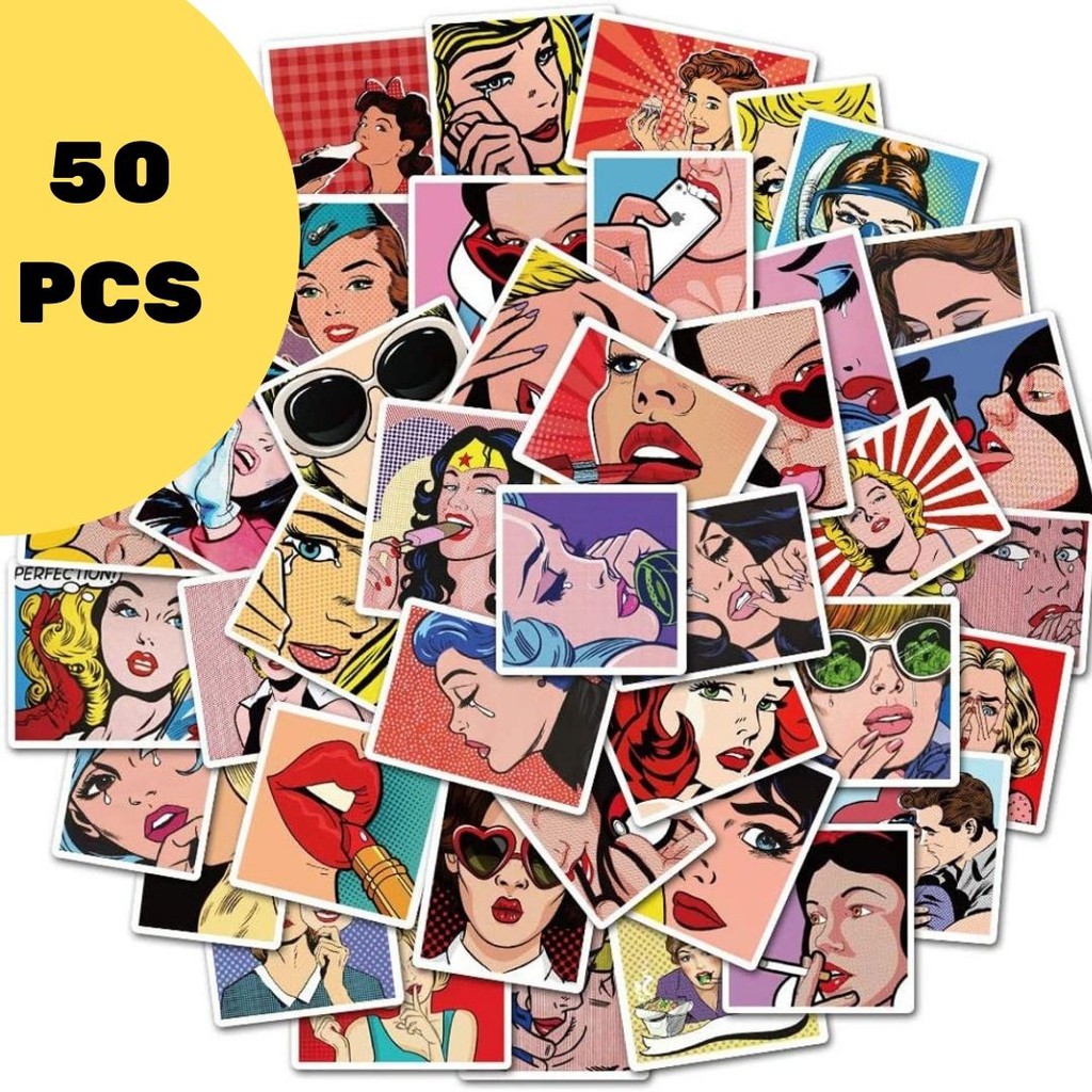 

[Isi 50] Stickers Aesthetic Pop Art Comic Hype Case Hp Laptop