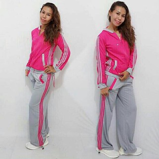 BEST SETELAN  BAJU  SENAM  LAPANGAN ADIDAS  PINK ABU ZUMBA 