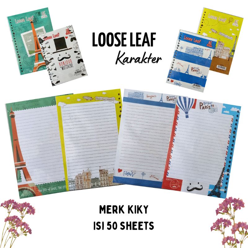 KIKY Loose Leaf / Kertas Binder Karakter A5 isi 50 lembar