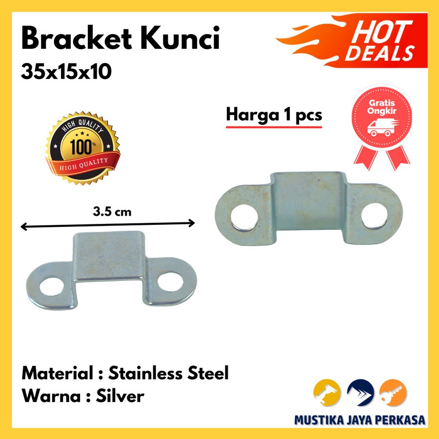 Bracket Braket Kunci 35x15x10 Stainless Steel Pengunci Locker Loker