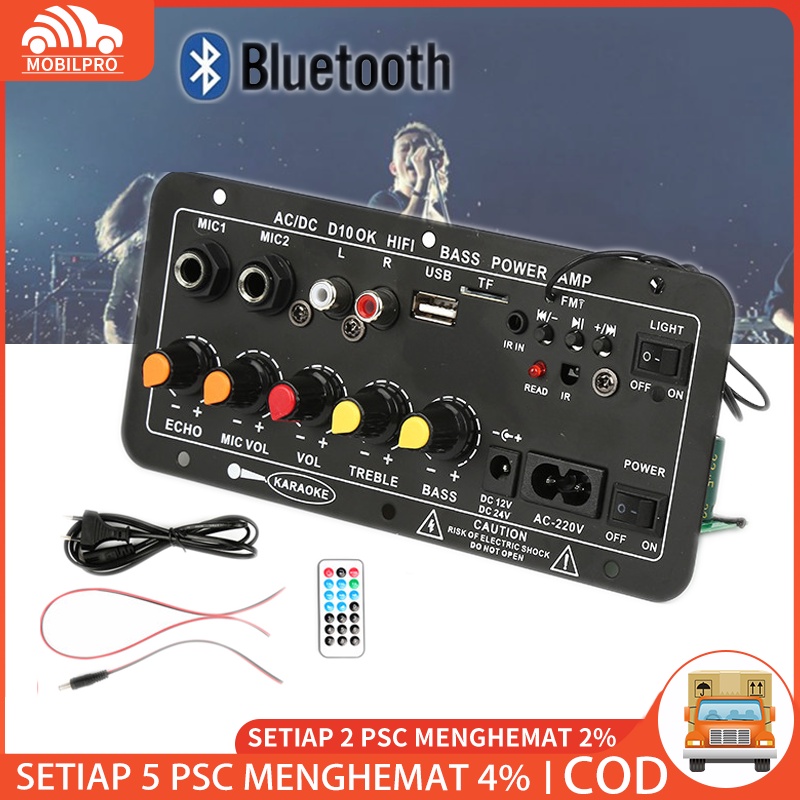 COD 10 inci 5inci Amplifier Board Karaoke Audio Bluetooth USB FM Radio TF Player Subwoofer 30-120W