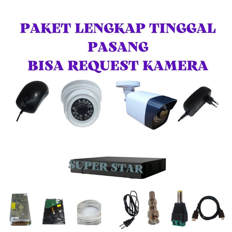 PAKET CCTV 16 CHANNEL 16 KAMERA 5MP 1080P IR SONY FULL AHD LENGKAP SIAP PASANG