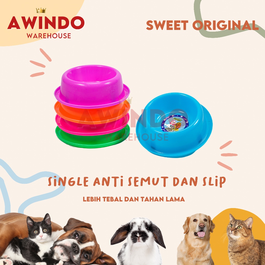 PLATE 07 - Tempat Piring Pakan Minum Makan Kucing Anjing Kelinci Hamster Anti Slip Anti Semut