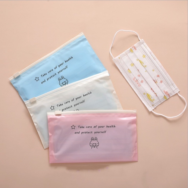 Pouch masker zipper tempat masker kantong masker