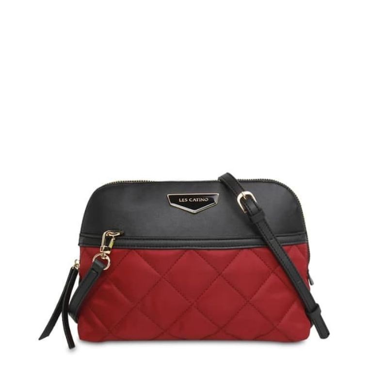 Les Catino Tokyo Ikebukuro Quilted Crossbody Maroon