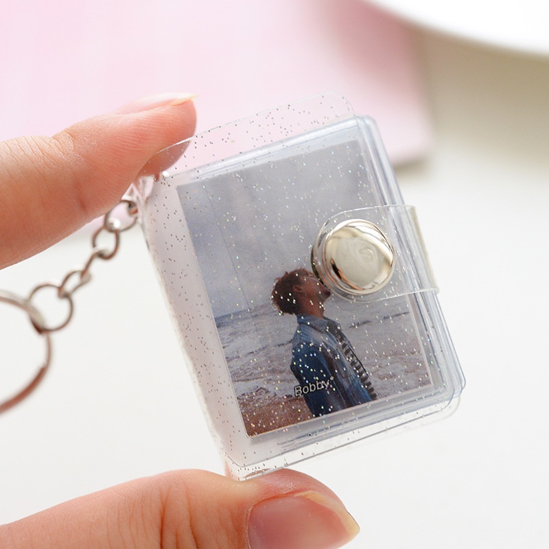 Mini Album 1 Inch 2 Inch Photo Album 16 Pockets INS Jelly Color Glitter Transparent