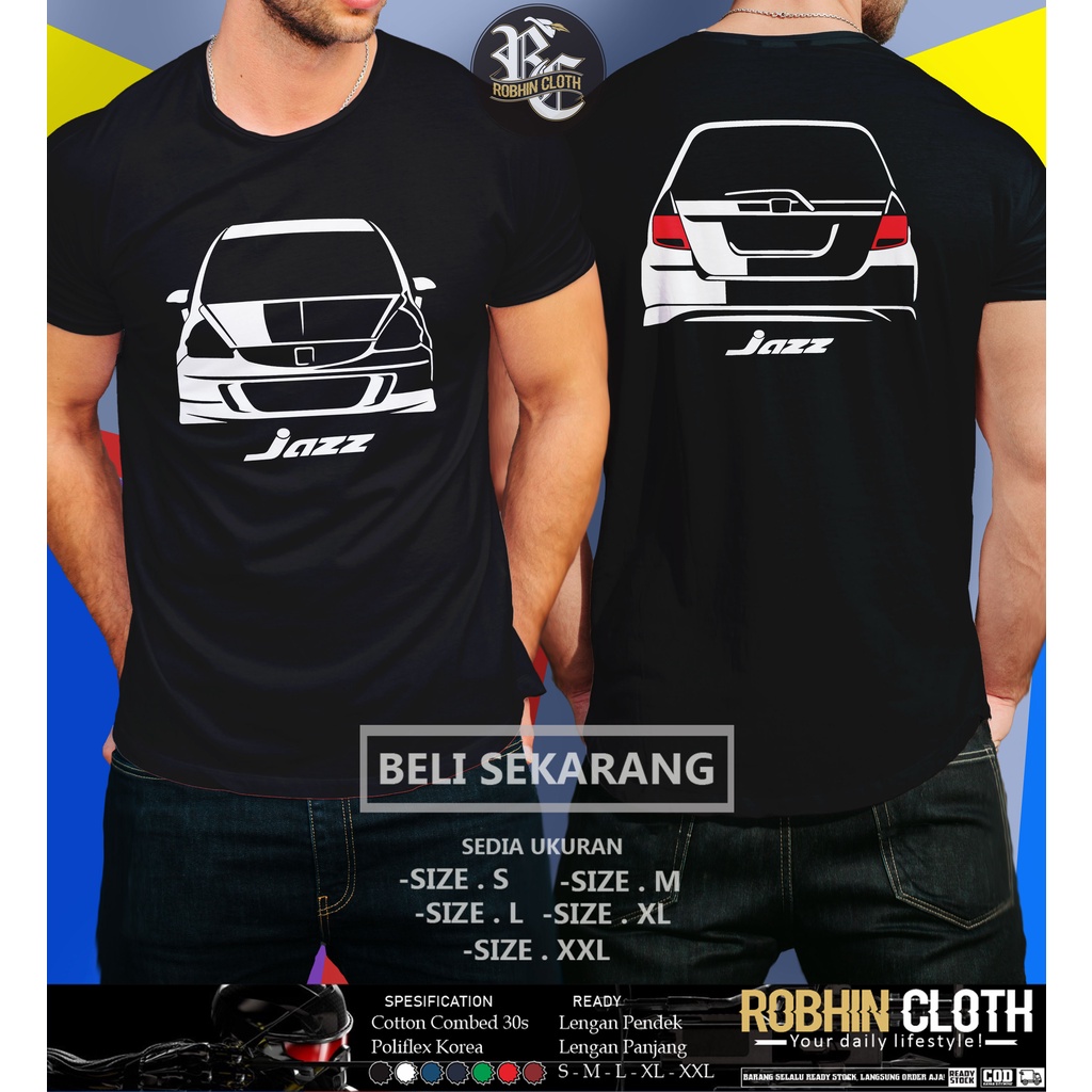 Kaos Mobil Honda Jazz GD3 Front Rear Baju Otomotif
