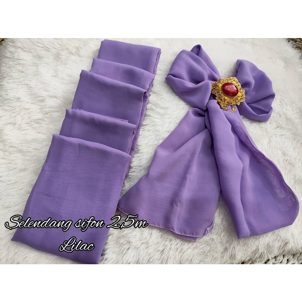 SELENDANG CHIFFON || SELENDANG SIFON BALI WARNA WARNI-Ungu Lilac