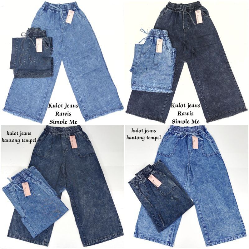 Celana Kulot Panjang Wanita Jeans non Stretch standrat Simple me
