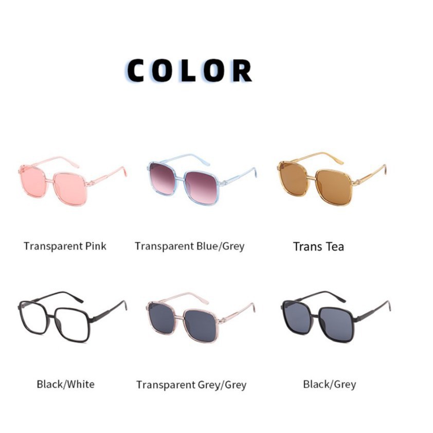 BAJ Kacamata Wanita Hitam Kotak Gaya Style Sunglasses Kaca Mata Fashion Eyewear KC016 (6178)