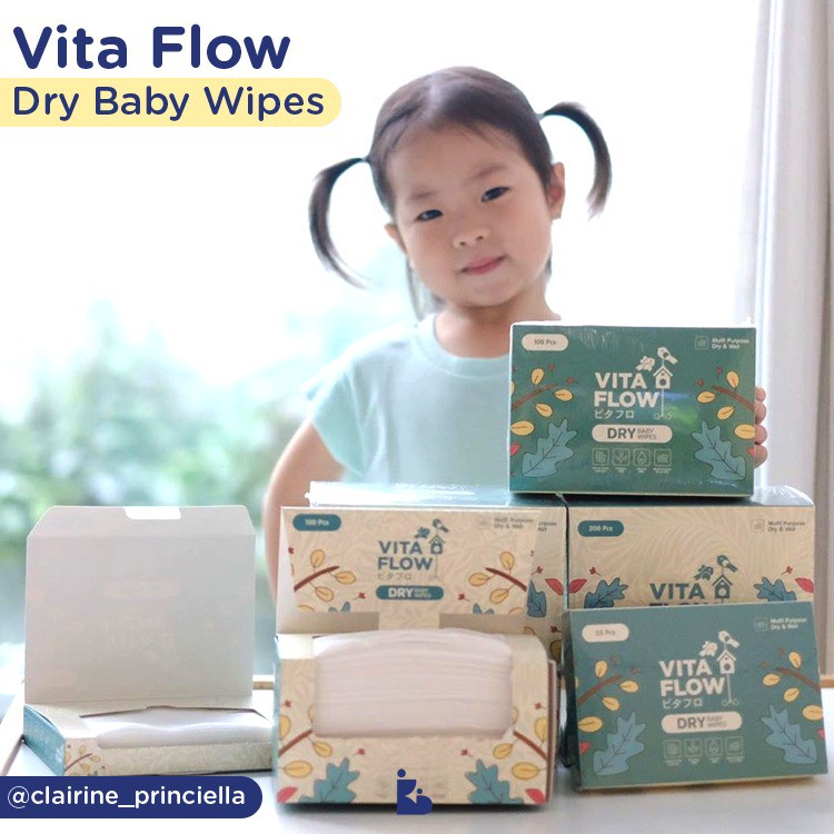 Vita Flow Dry Baby Wipes Satine