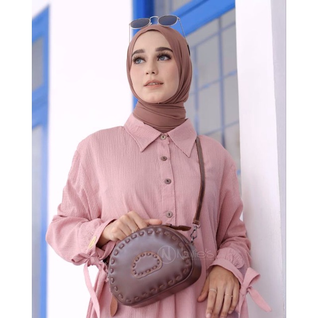TAS SELEMPANG KULIT ASLI RAJUT - POUCH BAG FASHION WANITA