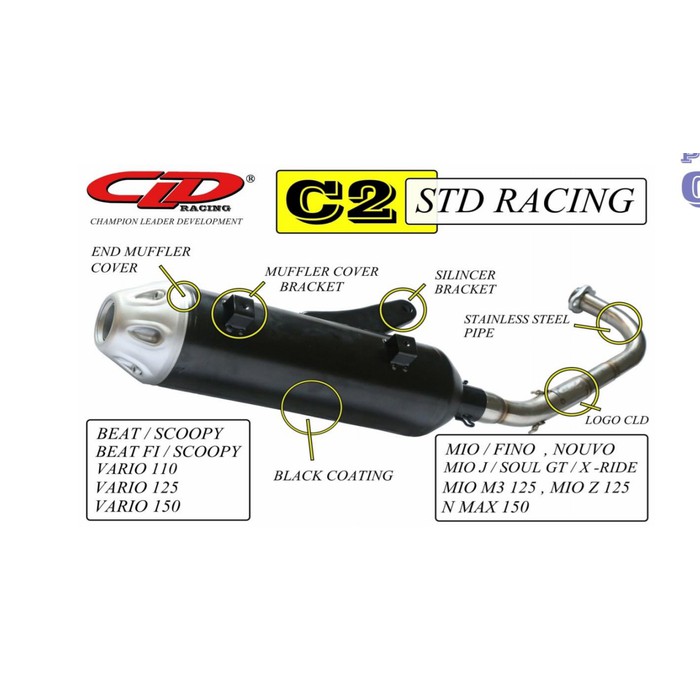 KNALPOT STANDAR RACING NMAX C2