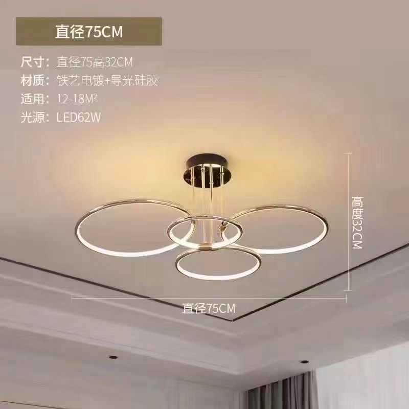 Lampu Gantung Hias Dekorasi Rumah Mewah Cincin Led Chandelier Premium