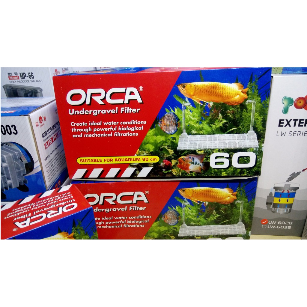 Orca FILTER SET UGF Undergravel Filter Untuk Aquarium 30cm_60cm