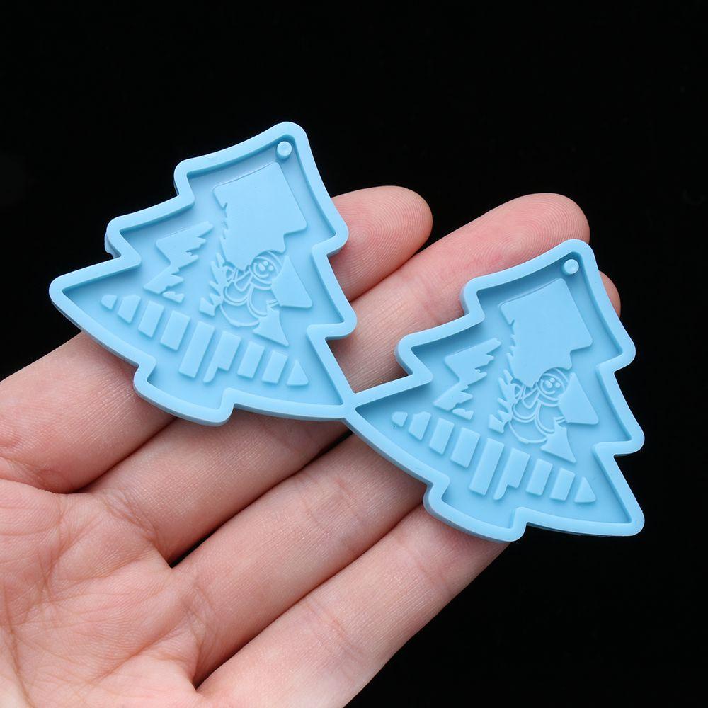 R-flower Chiristmas Earring Cetakan Menjuntai Handmade Santa Claus Merry Chiristmas Jewelry Making Tools Cetakan Silikon Resin