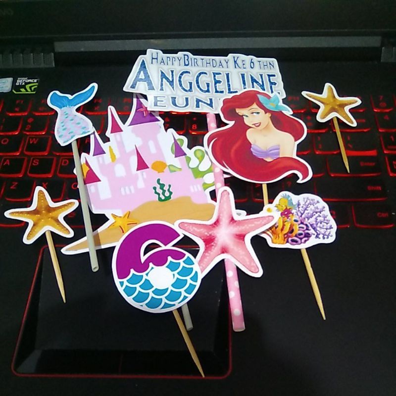 cake topper kue ariel mermaid putri duyung