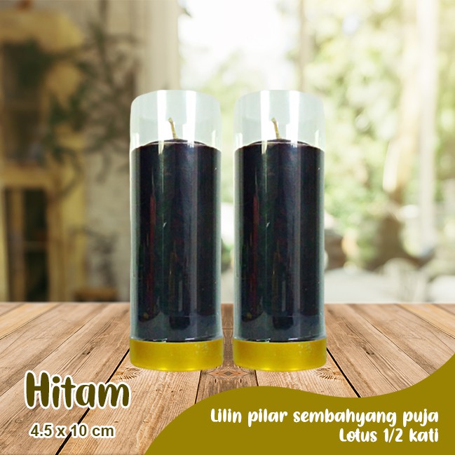 Lilin Lotus Hitam Serbaguna Pilar 1/2 Kati Sepasang