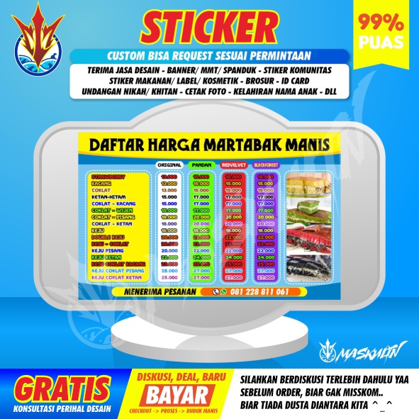 

Stiker Label Usaha / Stiker Kemasan / Stiker Produk Bentuk Persegi