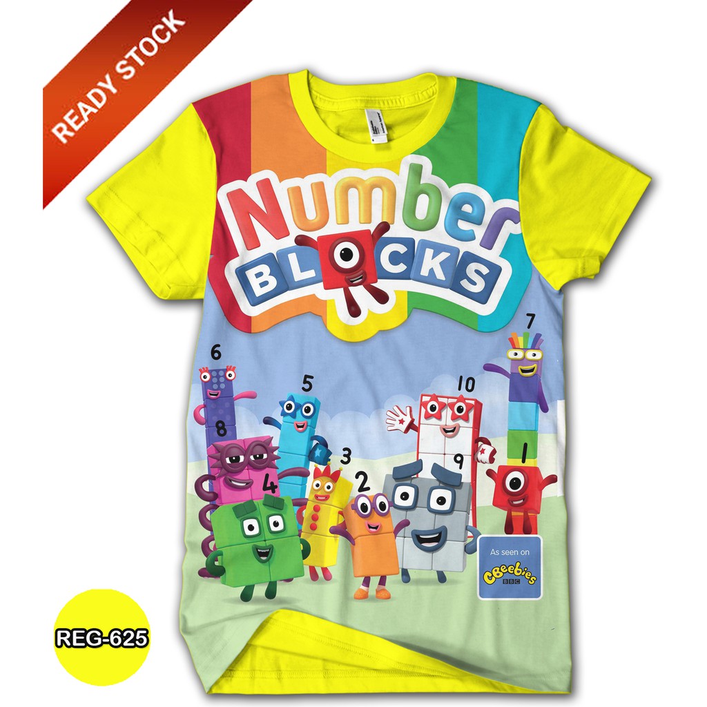 Baju Numberblocks 3D Baju Anak Kartun TV Number Blocks #REG-625