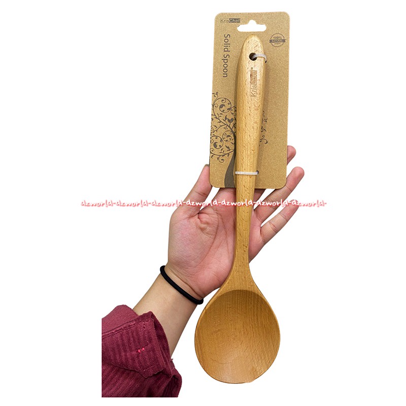 Krischef Solid Spoon Centong Sendok Bahan Kayu Coklat Kris Chef