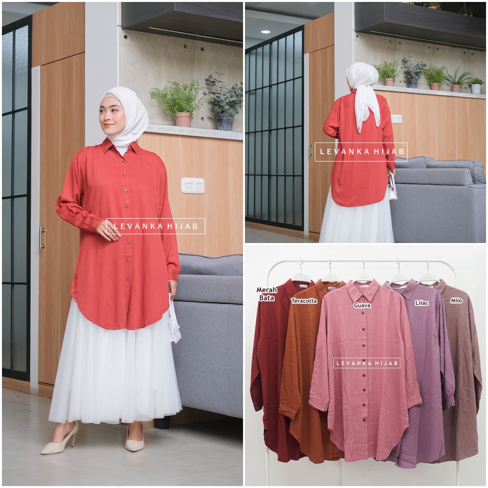 Tunik Polos Bahan Katun Rayon Twill