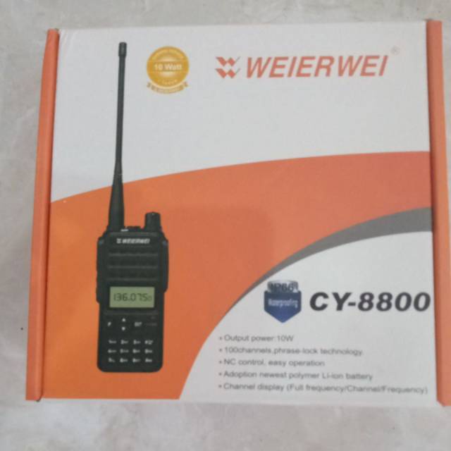 HT Weierwei CY8800 (10watt) VHF single band Garansi 1 Tahun Walkie talkie | Werwei CY 8800 10w VHF (136-174mhz) Battery 4000mAh | Hate werwe CY-8800 SingleBand VHF Handy Talky Radio