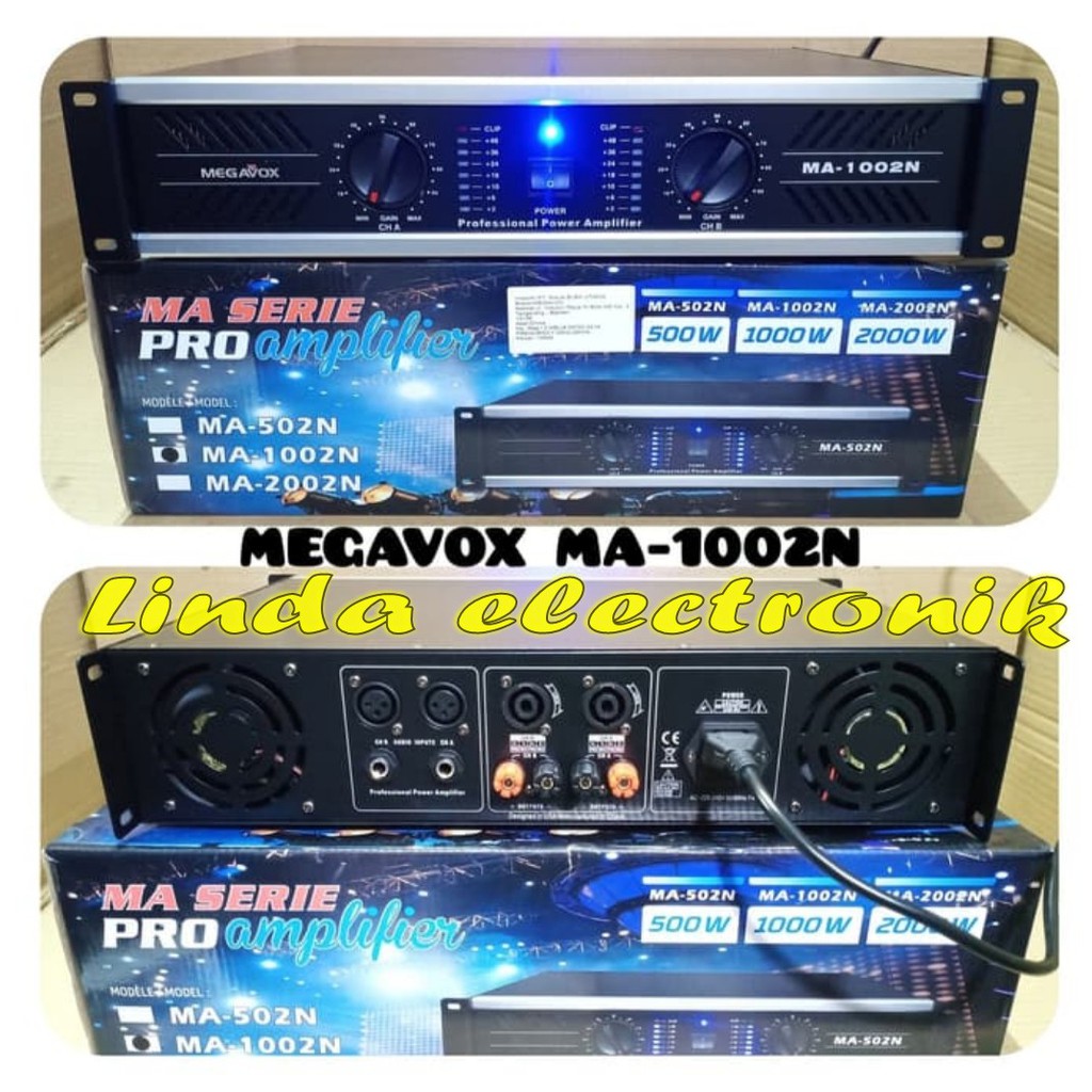 power megavox ma1002n profesional power ampli megavox ma 1002n ORYGINAL