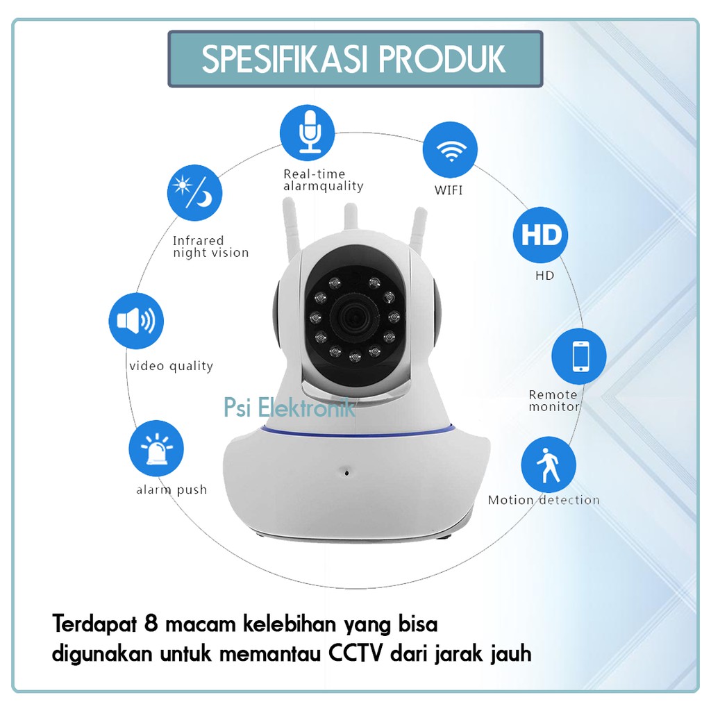 MAKASSAR: IP Camera CCTV Wifi || IPCAM WIRELESS 3 Antena NEW VERSION Kamera CCTV