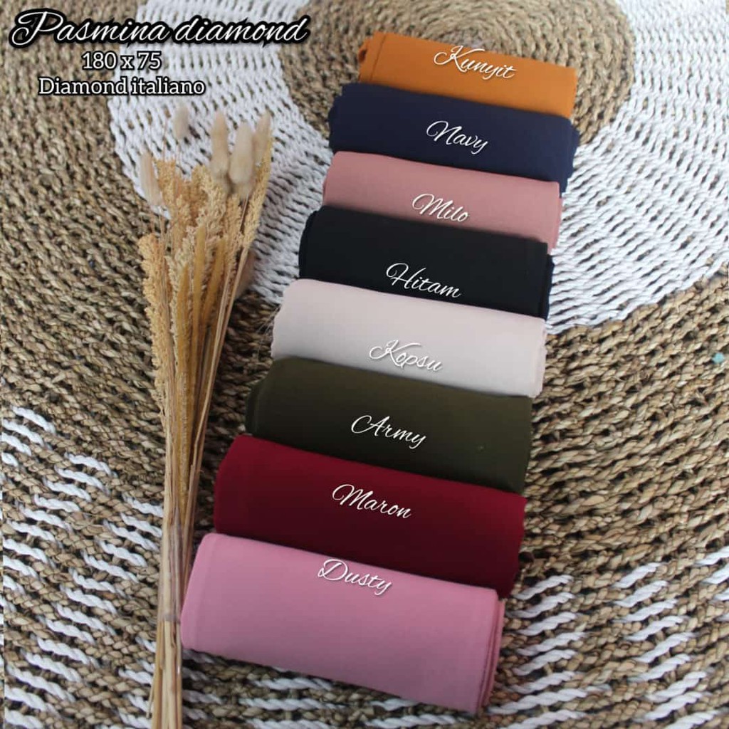 Pasmina Diamond Italiano Premium Jahitan Rapi