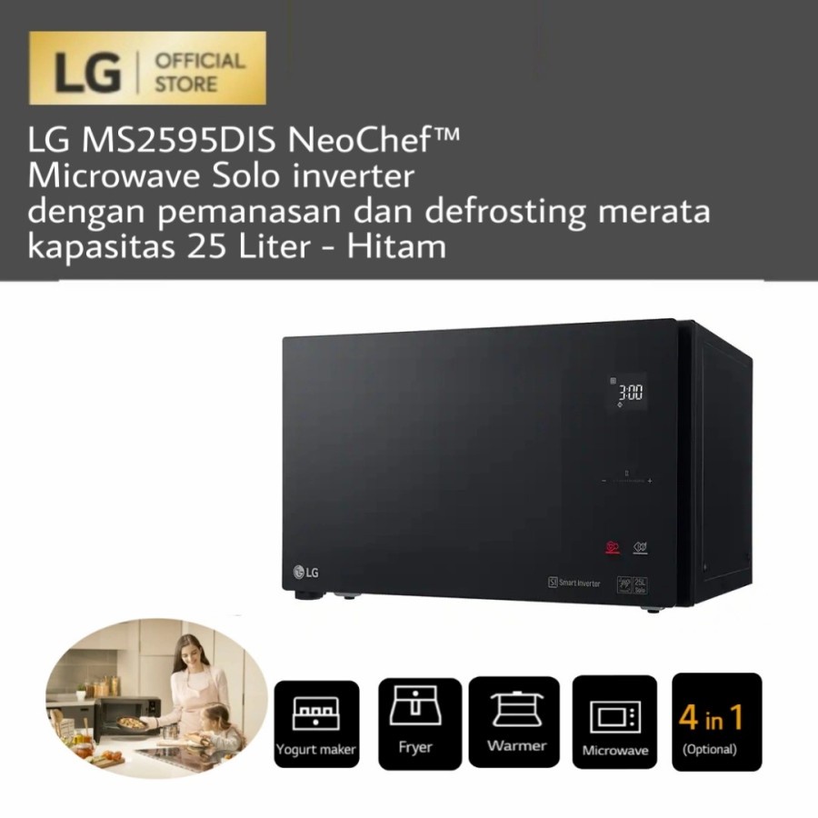 LG MS2595DIS NeoChef™ Microwave Solo inverter dengan Pemanasan