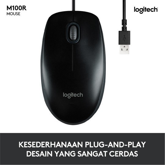 Logitech M100r Optical Mouse USB