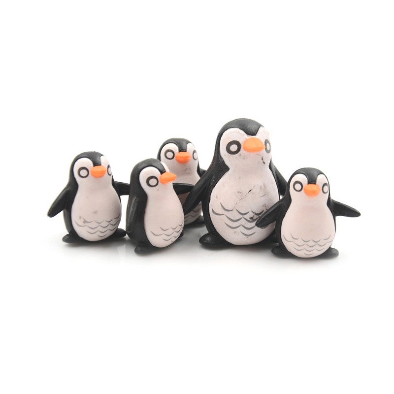 &lt; E2id &amp; &gt; 5Pcs / Set Miniatur Penguin Untuk Dekorasi Taman Mini / Rumah Boneka