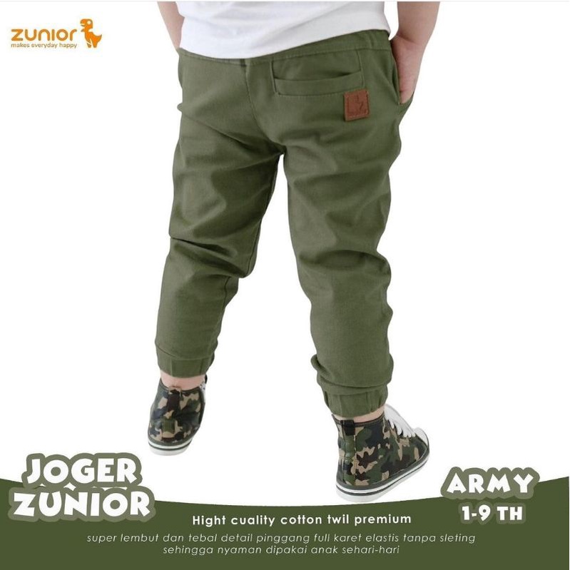 Celana anak laki laki Chinos panjang Jogger Army Zunior