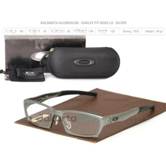 Frame Kacamata Minus Anti Radiasi Oakley Pit Boss Lx Silver
