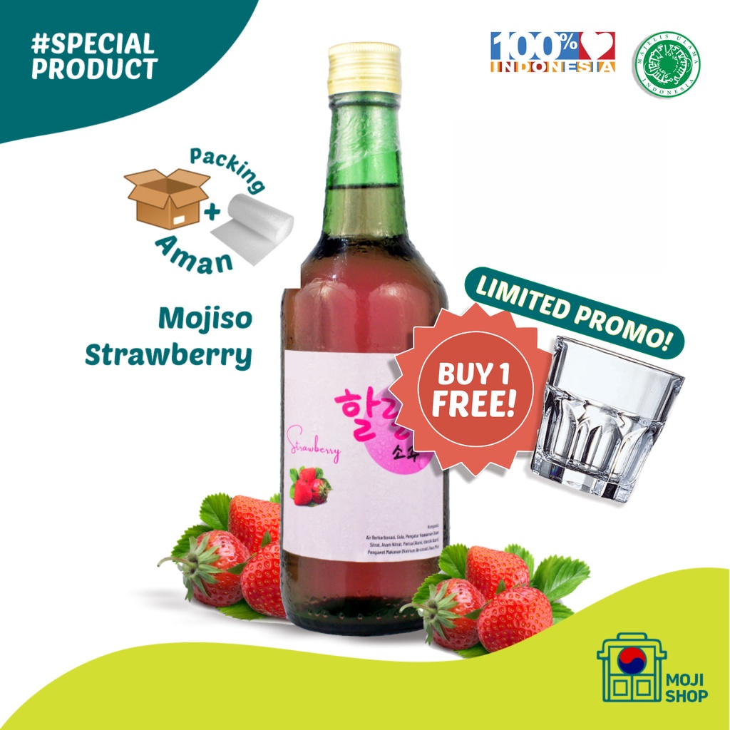 

SOJU HALAL MOJISO RASA STRAWBERRY MOCKTAIL | HALAL MUI & NON ALCOHOL Korean Sparkling Water