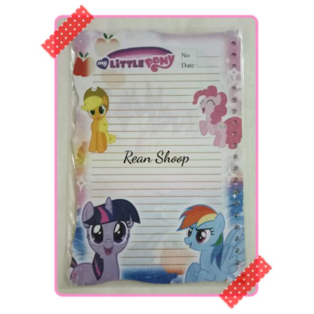 Kertas Isi kertas file binder loose leaf karakter kuda poni my little pony