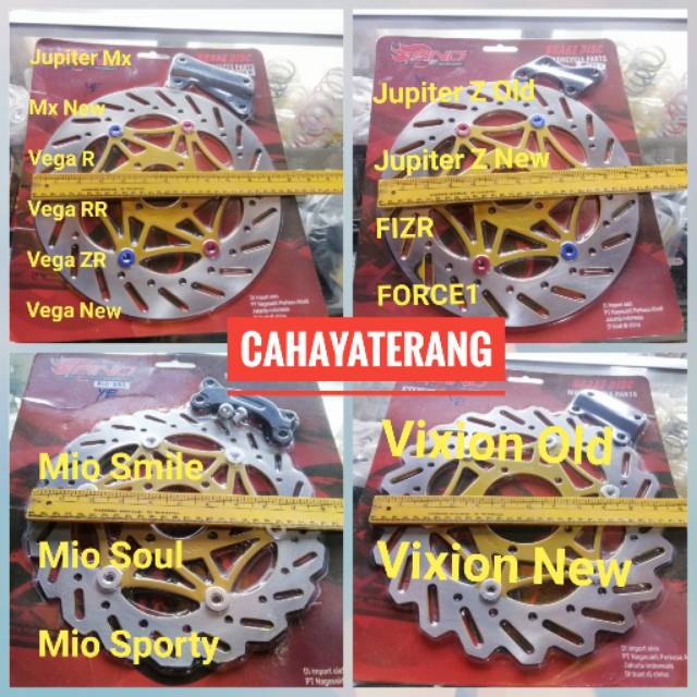 Piringan Cakram Disc Depan + Breket Lebar Jupiter Z Mx Vega Force1 FIZR F1ZR Mio Soul Vixion OLD New