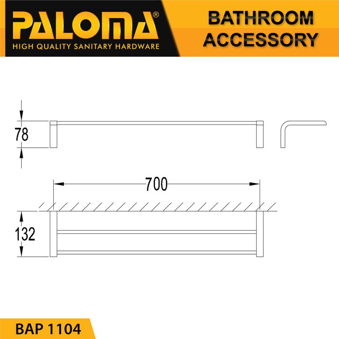 PALOMA BAP 1104 Rak Handuk Baju Gantungan Hanger Dinding Kamar Mandi