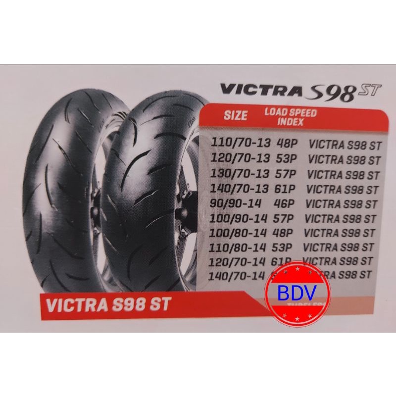 Ban Maxxis (TL) 110/80-14 Victra S98 (Ban Ring 14)