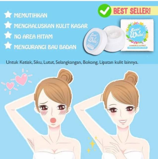 EVERWHITE SMOOTH AXILLARY CREAM - EVER WHITE BLUE. PEMUTIH KETIAK SIKU LUTUT LIPATAN TUBUH