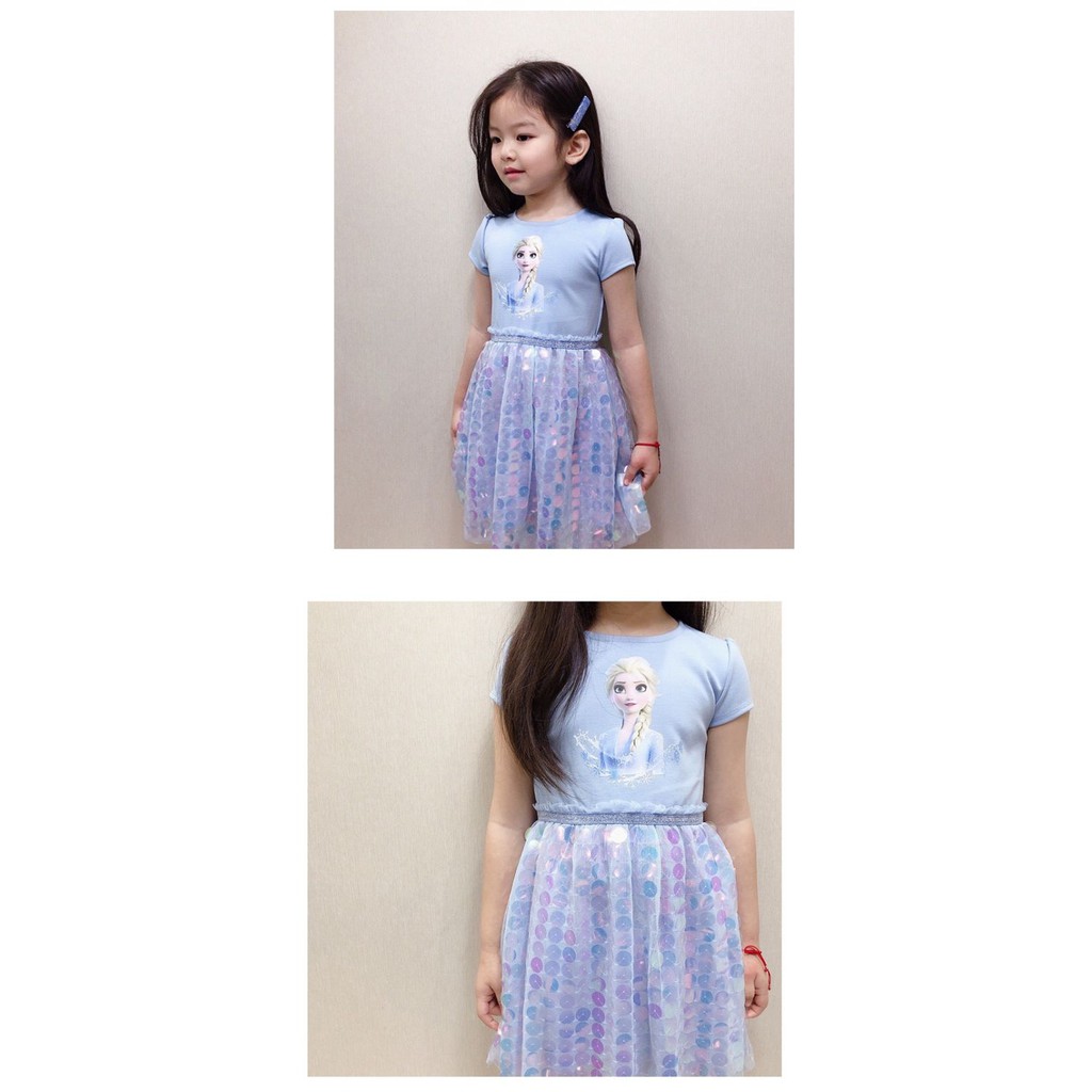 AS Dress anak Casual Frozen Sequin Import